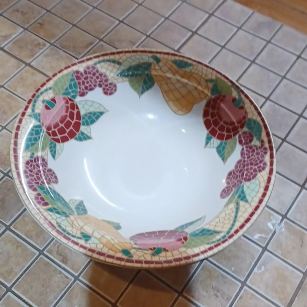 Pier 1 Vintage Mossaic Fruit Or Serving‎ Bowl 11.5 W 3 Deep
